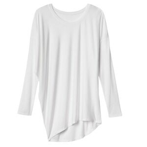 Athleta Cloudlight‎ Restore Long Sleeve Boat Neck Relaxed Top White Size XL